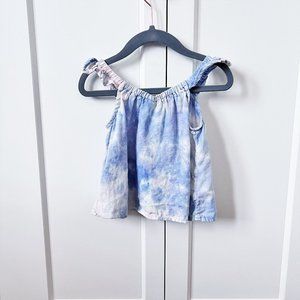 Cloth & Stone Anthropologie Organic Cotton Ruffle Tie Dye Tank/Top Baby Girl 2T